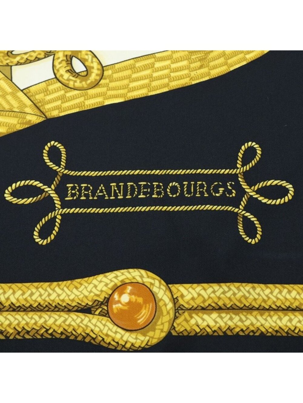 Hermes Carre 90 Brandenburg Ornament Silk Scarf Black - Picture 4 of 6